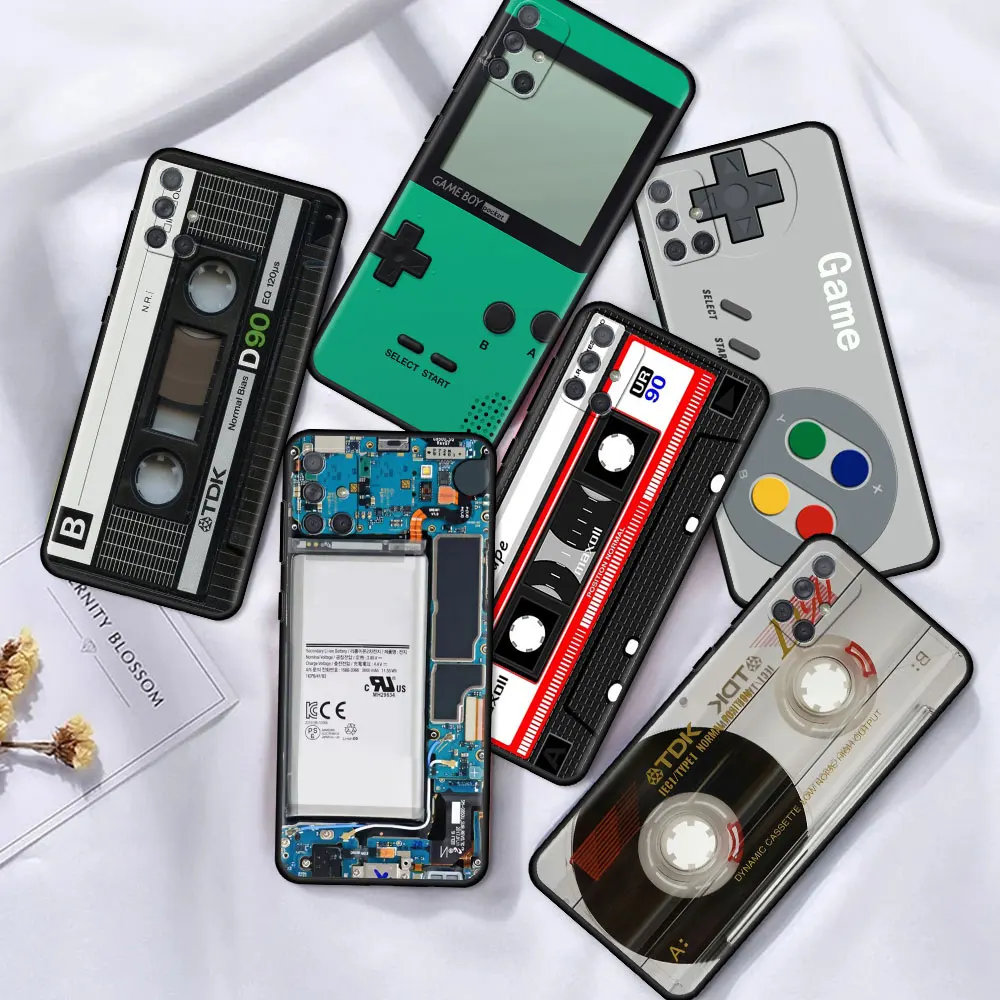 

Retro Vintage Camera Cassette Music Case For Samsung Galaxy A12 A52 A41 A32 A21s A71 A02s A32 5G A31 A72 A22 A11 TPU Phone Shell