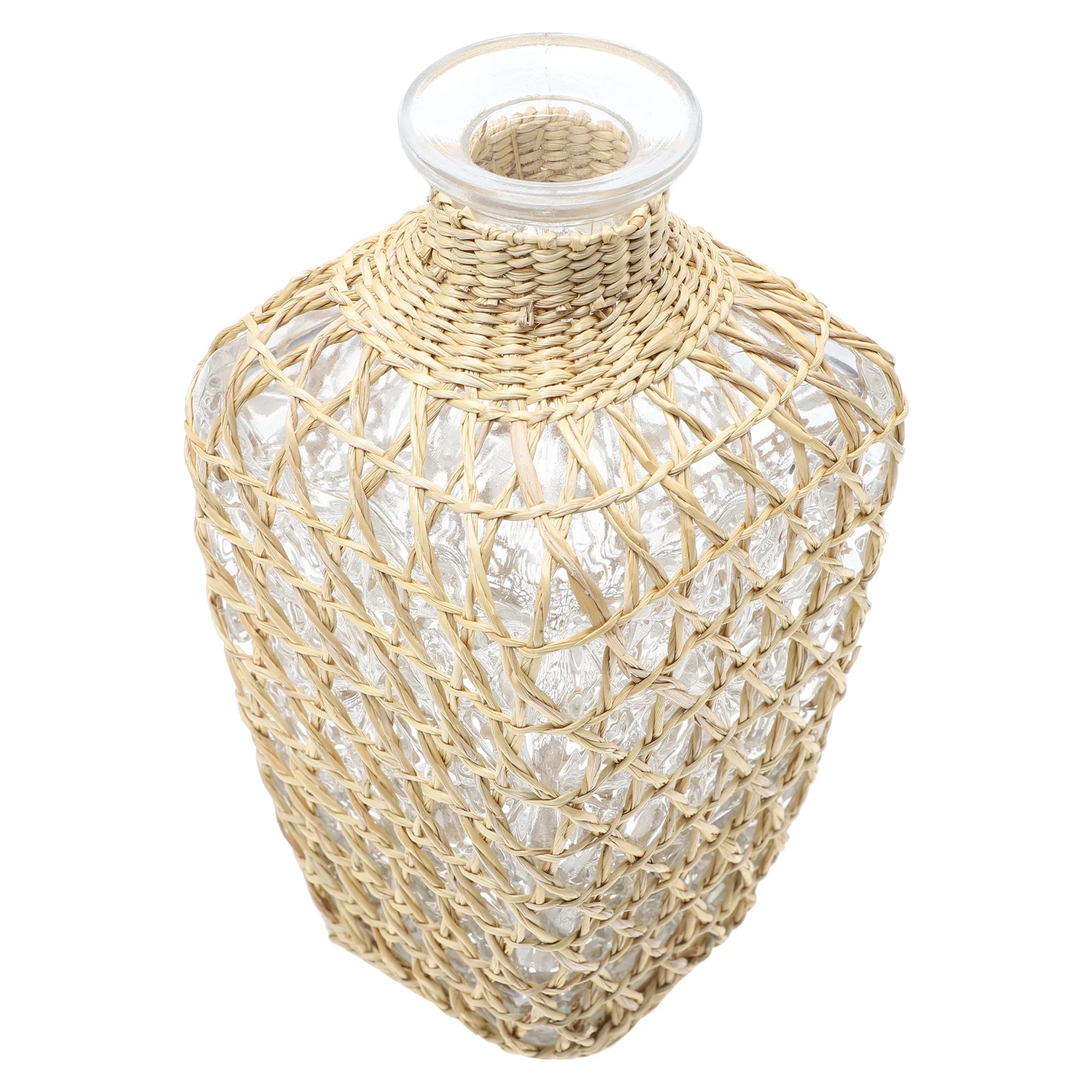 

1Pc Delicate Vase Flower Arrangement Vase Woven Glass Vase Desktop Decor