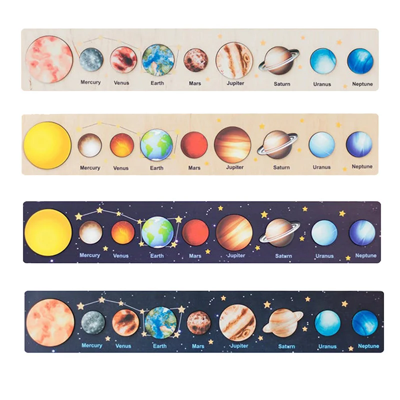 

Kids Wooden Puzzle Board Game Toys For Children Boys Girls Gifts Early Educational Learning 8 Planets Solar System Wooden Toys