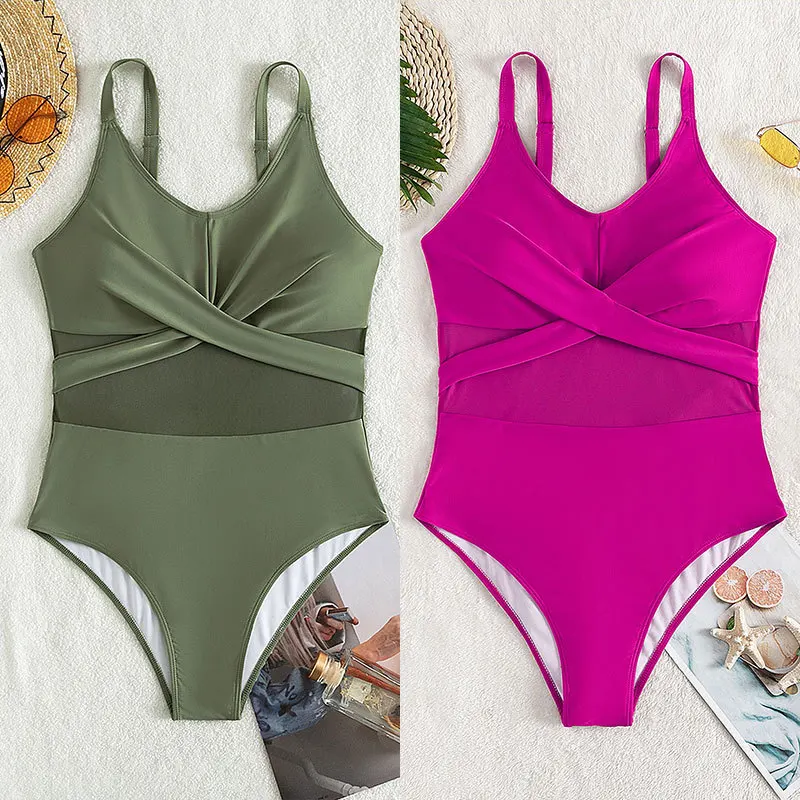 

Sexy Suspender Bikini Women's 2022 Solid Color Brazilian Women Beach Tight Plus Size Swimwear