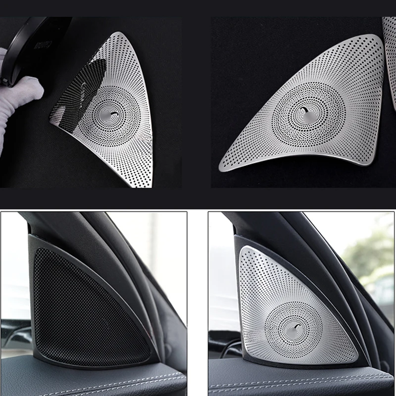 

Car-styling Door Stereo Speaker Decoration Decals Auto Tweeter Trim Strips Covers 2pcs For Mercedes Benz New E Class W213 16-17
