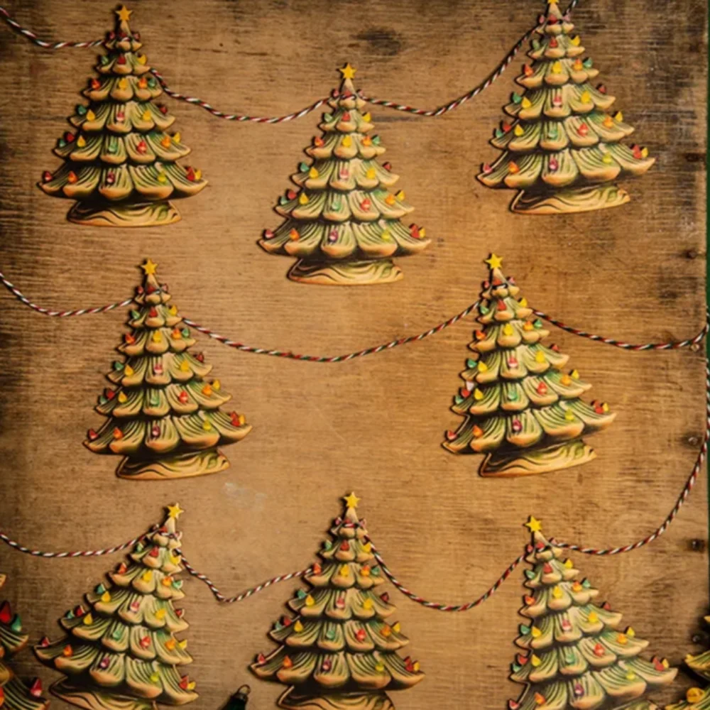 Деревянные рождественские винтажные флажки деревянные настенные украшения