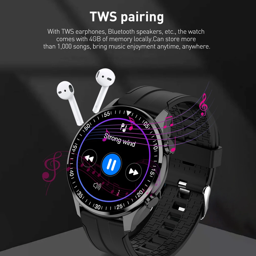 New ST6 Smart Watch Outdoor For Man Waterproof Watches Music Control Wristwatch Blood Pressure Fitness Bracelet PK Zeblaze GTS 2