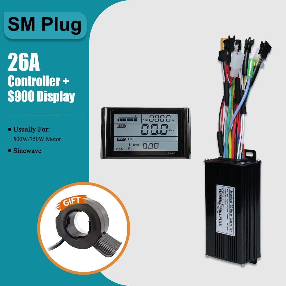 

RICETOO Триёхрежимный синусоидальный контроллер 36В/48В 17А/26А/30А/40А с ЖК-дисплеем