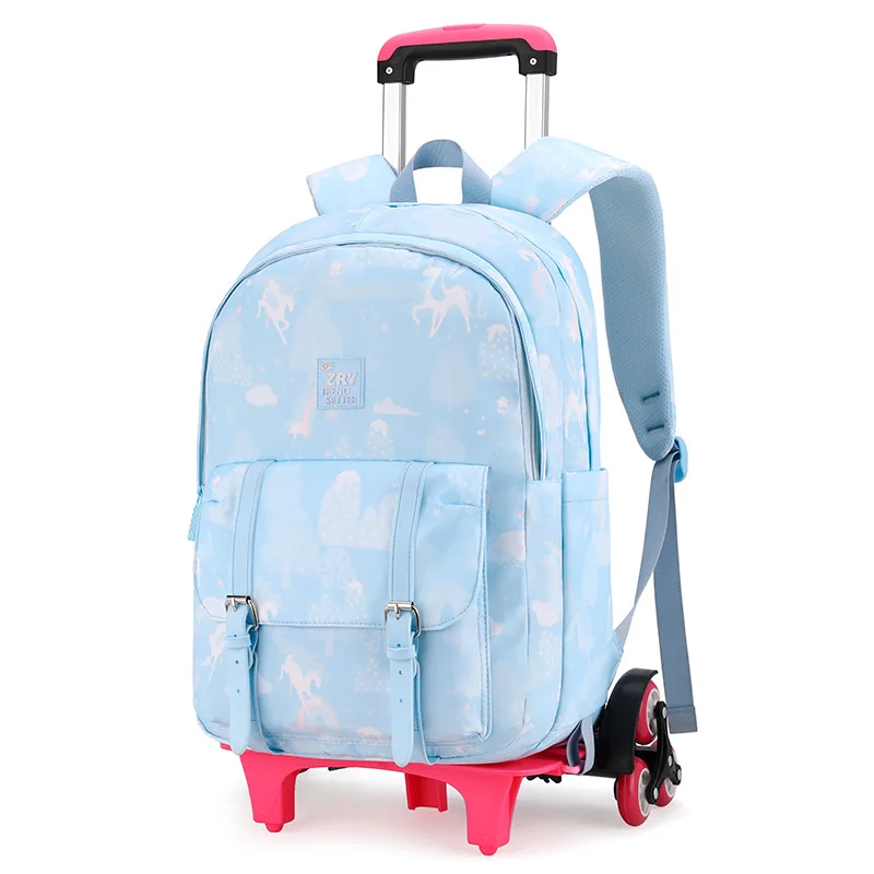 Trolley Children school bags for Girls wheeled Detachable Backpack Kids travel luggage book bag Schoolbag Mochilas Escolares