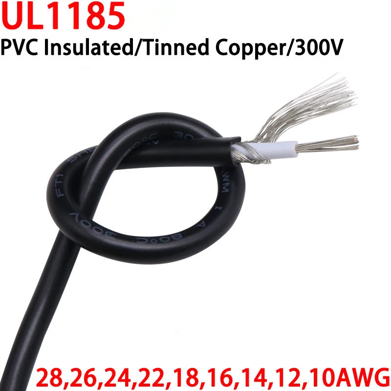 

2/5/10M UL1185 PVC Shielded Cable 28 26 24 22 20 18 16 14 12 10 AWG Channel Audio Single Core Electronic Copper Shielding Wires