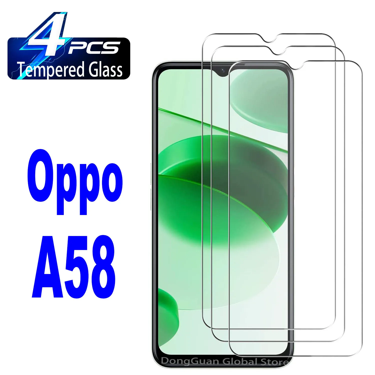 2/4 шт. закаленное стекло для Oppo A58 Защитная стеклянная пленка для экрана