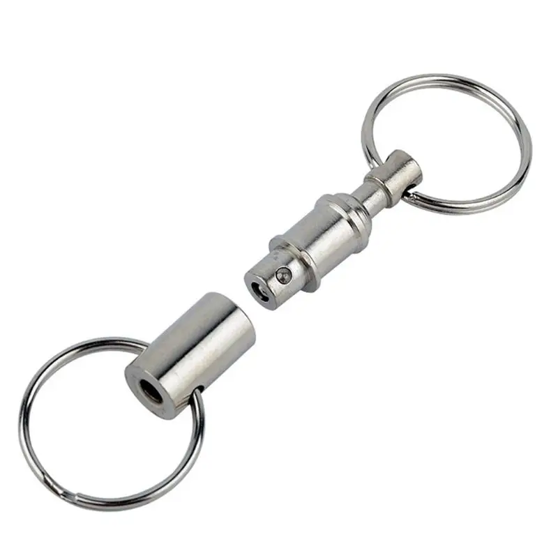 

Fashion Silver for KEY Ring Pull-Apart Quick Release Keychain Double Snap for Ke