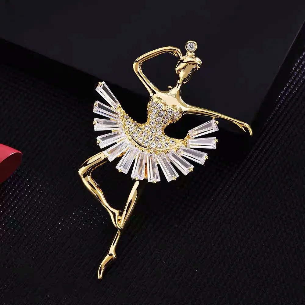 Гимнастика девушка цветок танцовщица хрустальные стразы inabrooches для женщин