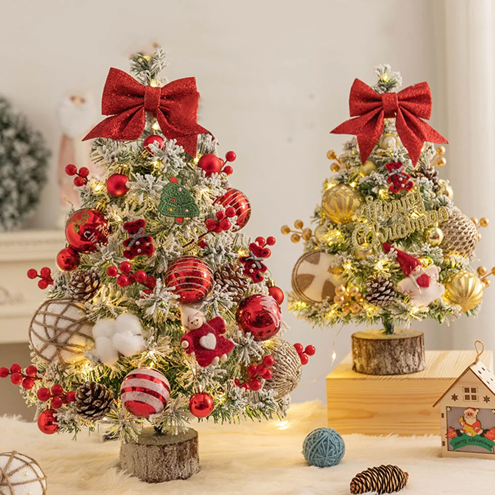 

45cm Mini Christmas Tree PVC Desktop Decoration Xmas Festival Ornaments Small Tree Festival Gift Garden Home Party Supply