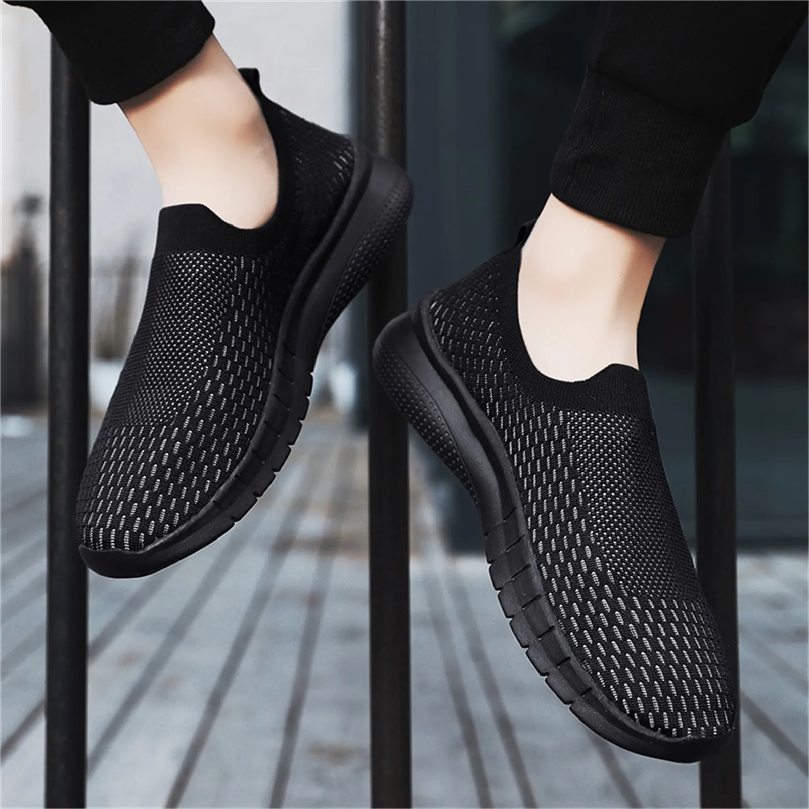 

Кроссовки мужские сетчатые однотонные, Повседневная Удобная дышащая обувь с мягкой подошвой, размер 13