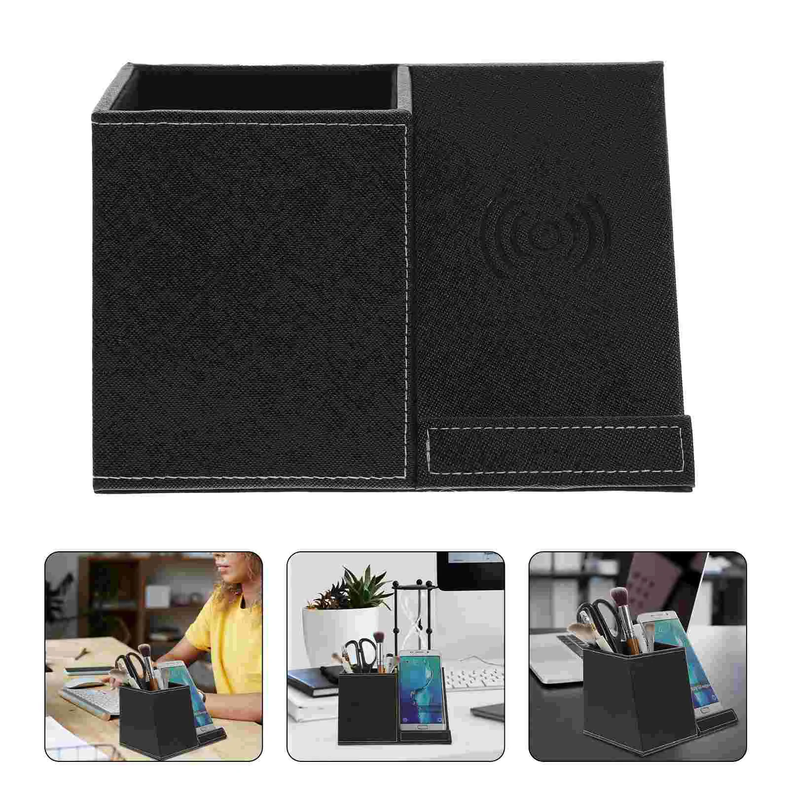 

Nightstand Station Wireless Pen Holder Charging Desk Organizer