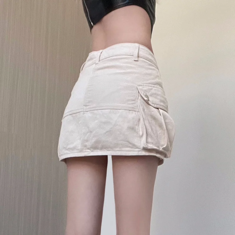 

Casual skir, Spicy Girl Waist Hollow out Work Dress Denim Half Skirt for Women with Bottom Anti Smear Slim Fit Wrap Hip Skir2023