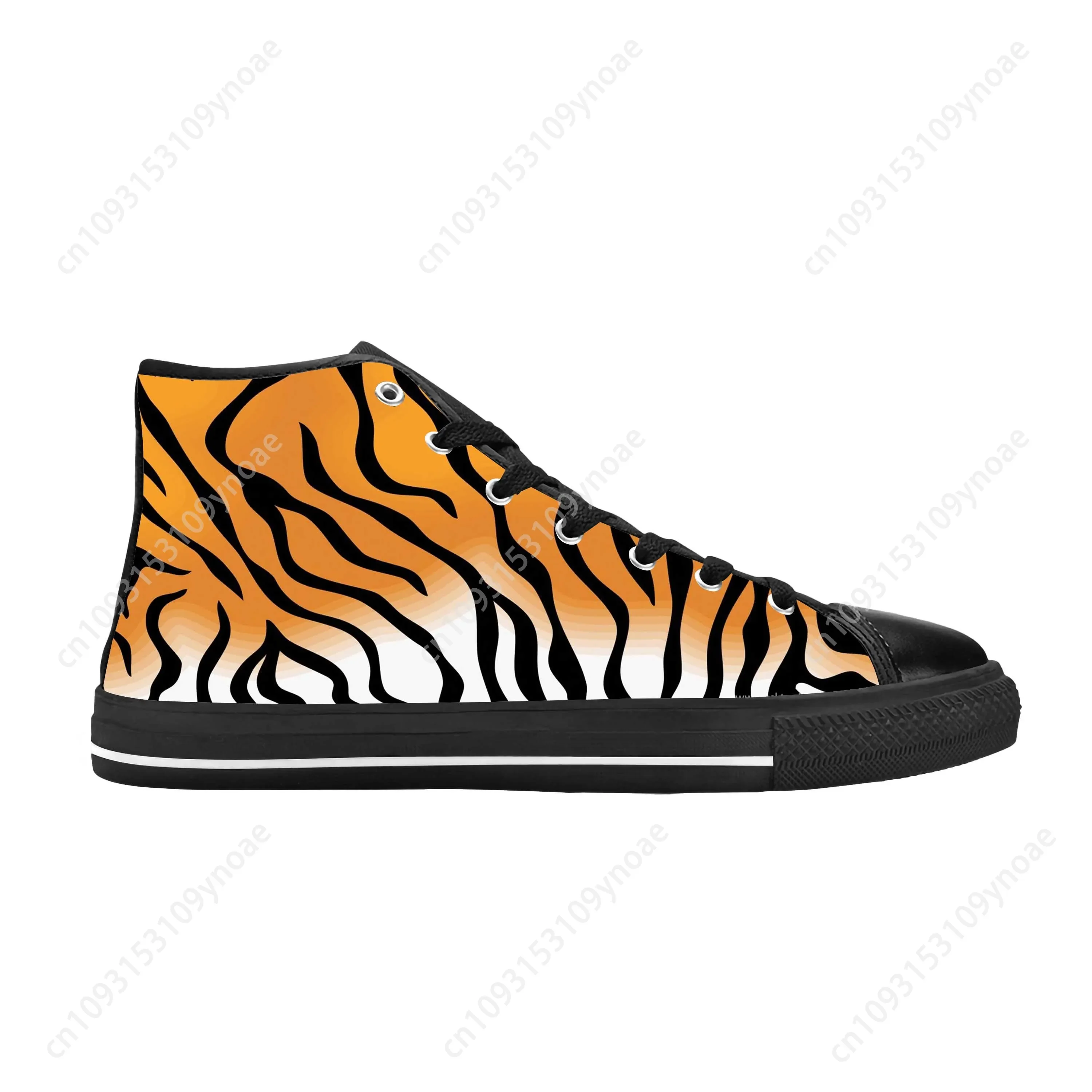 Animal Tiger Stripe Print Skin Pattern Cool Funny Casual Cloth Shoes High Top Comfortable Breathable 3D Men Women Sneakers