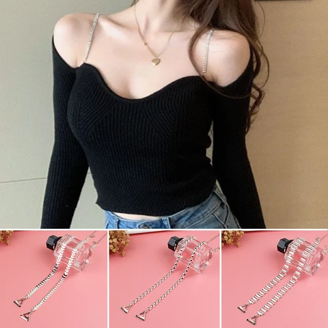 Bra Chain Metal Bra Straps Shoulder Lingerie Accessories Underwear Straps Adjustable Elegant Non-Slip Sexy Underwear Accessories