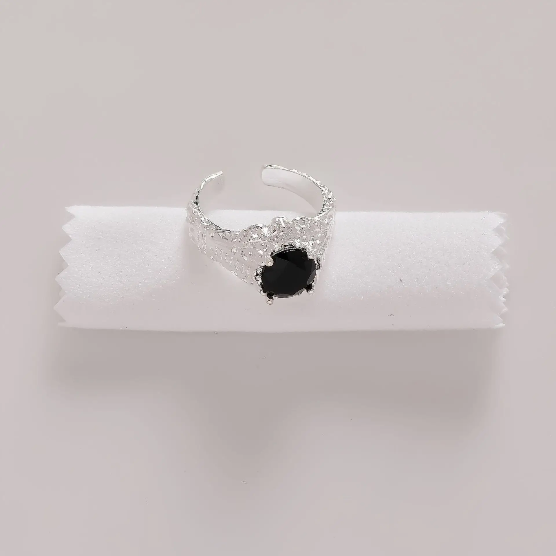 Горячая Распродажа, украшения, черное циркониевое Открытое кольцо, родиевое покрытие для женщин, минималистичный уличный стиль, элегантные женские Украшения, оптовая продажа