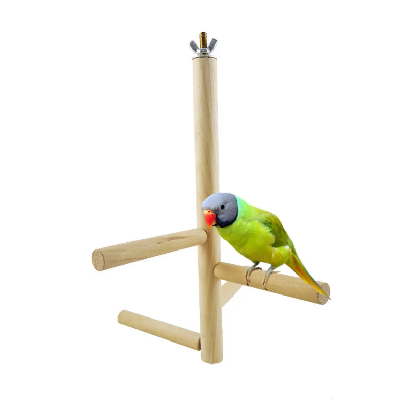 

4-слойная подставка для игрушек, вращающаяся лестница из натурального дерева, аксессуары для птиц