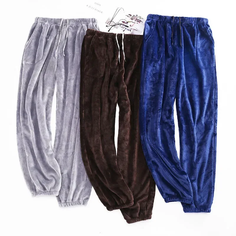

Pants Pants Pants Comfort Outwear Winter Pajama 2020 Sleepwear Warm Homewear Thick Nightwear Counple Flannel Men Casual Autumn