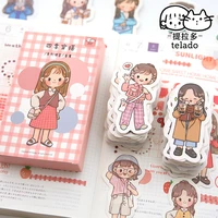 tirado four seasons wear cute cartoon girl special shaped note non stick hand account diary decoration material paper