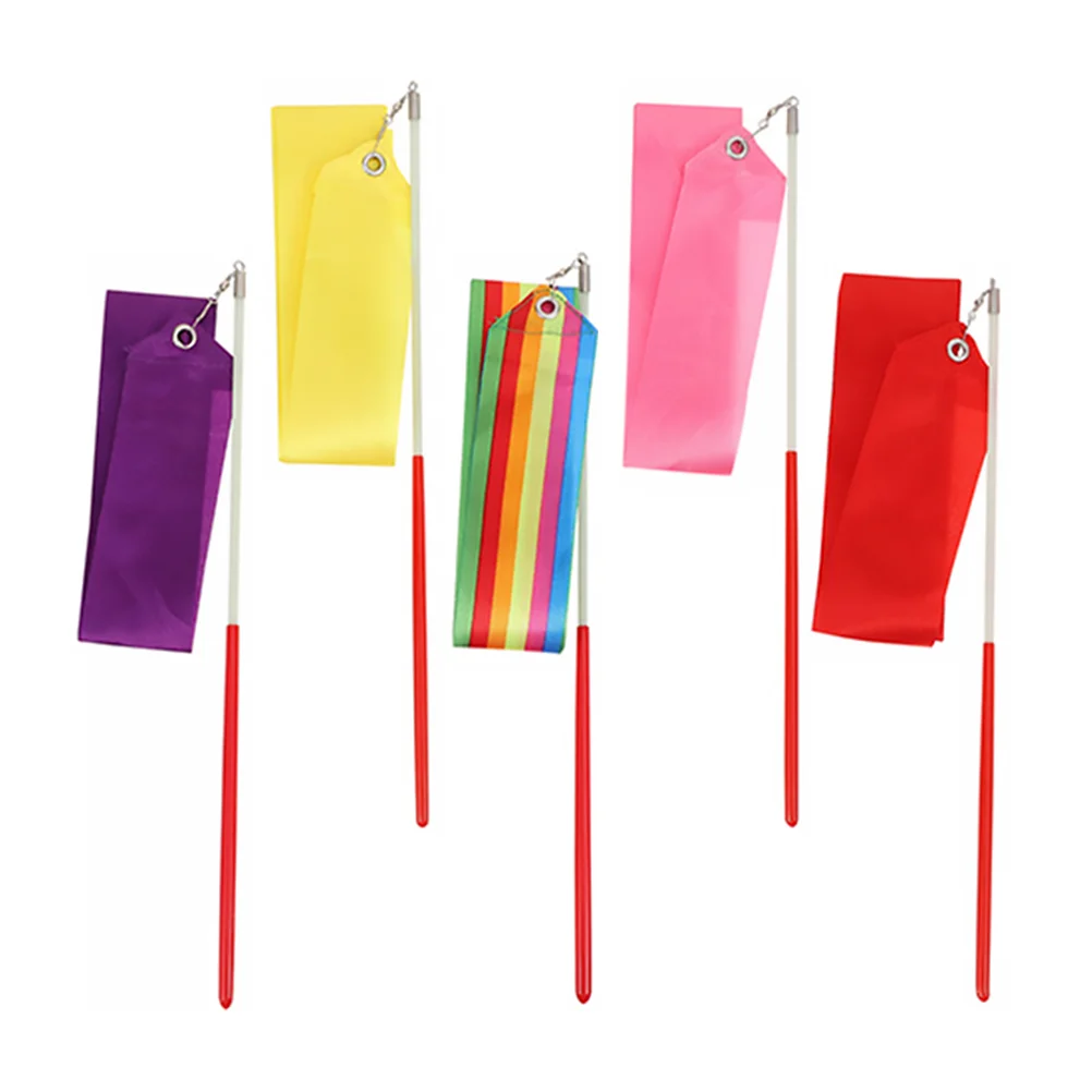 5pcs Kids Dance Ribbons Artistic Dancing Ribbons Gymnastics Performing Streamers