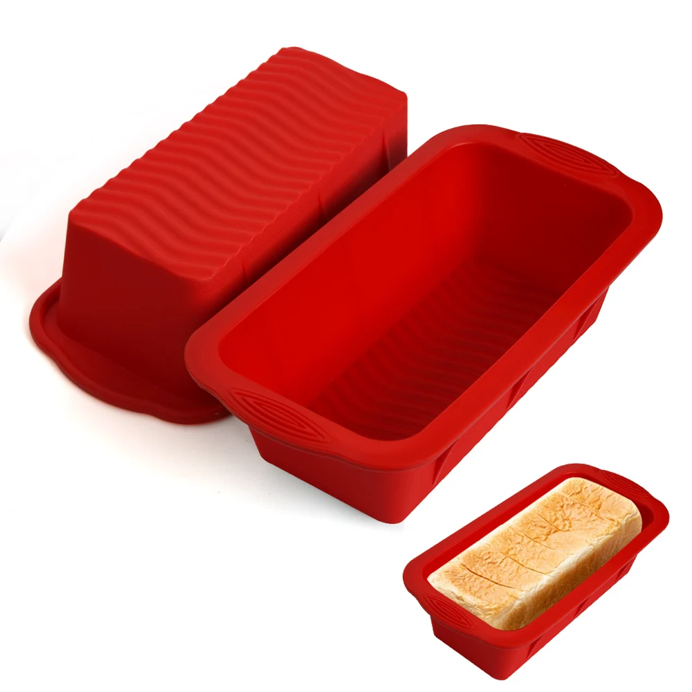 

Silicone Cake Mold Rectangle Pan Bakeware Moulds Bread Toast Candy Mold Form Bakeware Baking Dishes Pastry Tools Loaf Pans