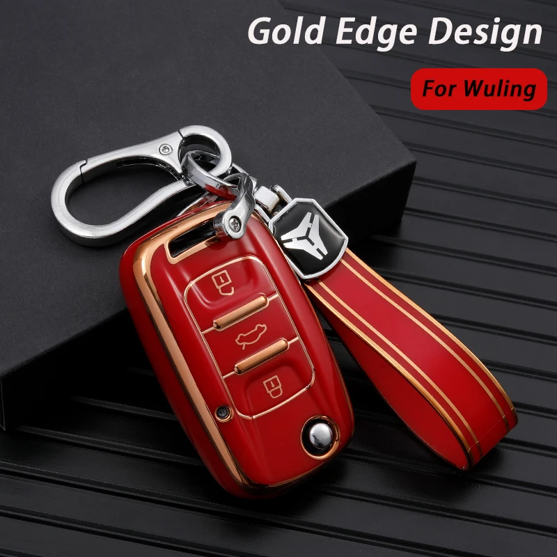 

TPU Car Key Cover Case For Wuling HongGuang Macro Light S1 Baojun 730 510 560 310 630 310W Shell Fob Protector Keychain