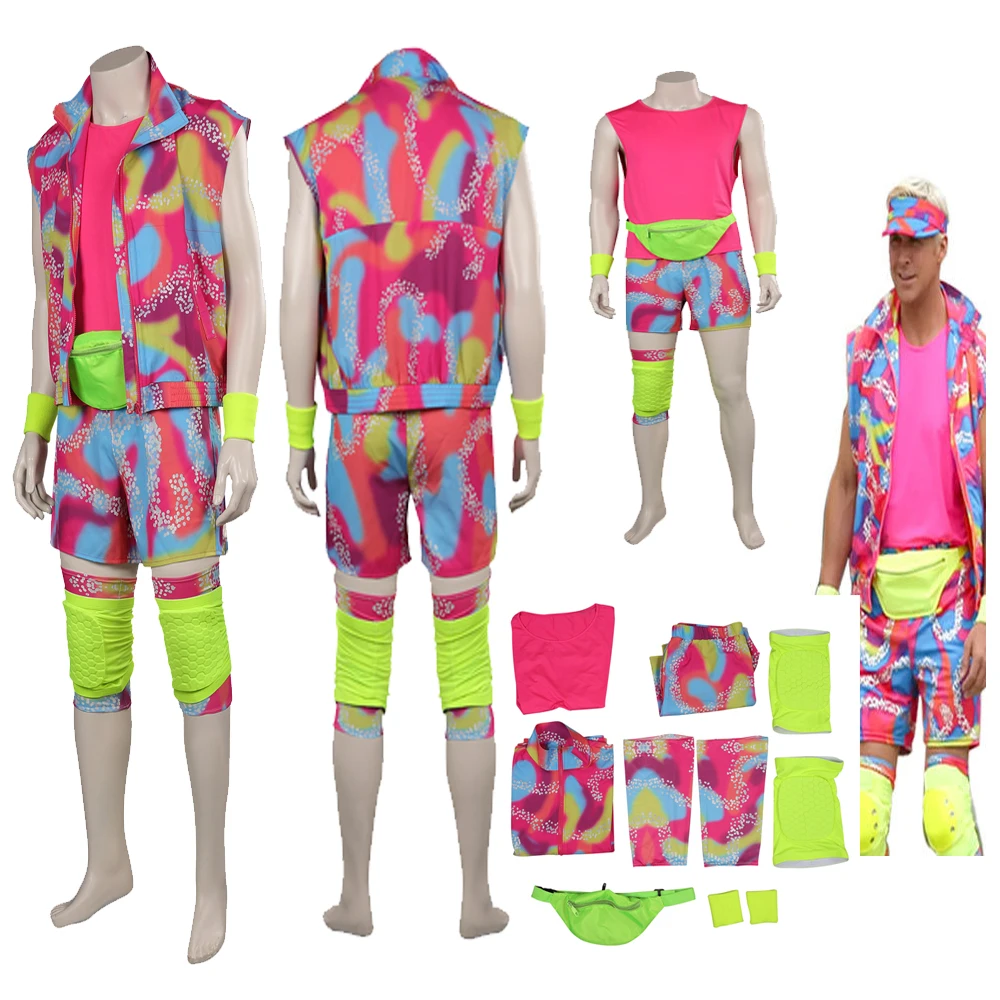 

Ken Cosplay Costume Movie Barbier Coat Vest Shorts Beachwear Outfits Fantasia Men Boys Halloween Carnival Party Disguise Suit