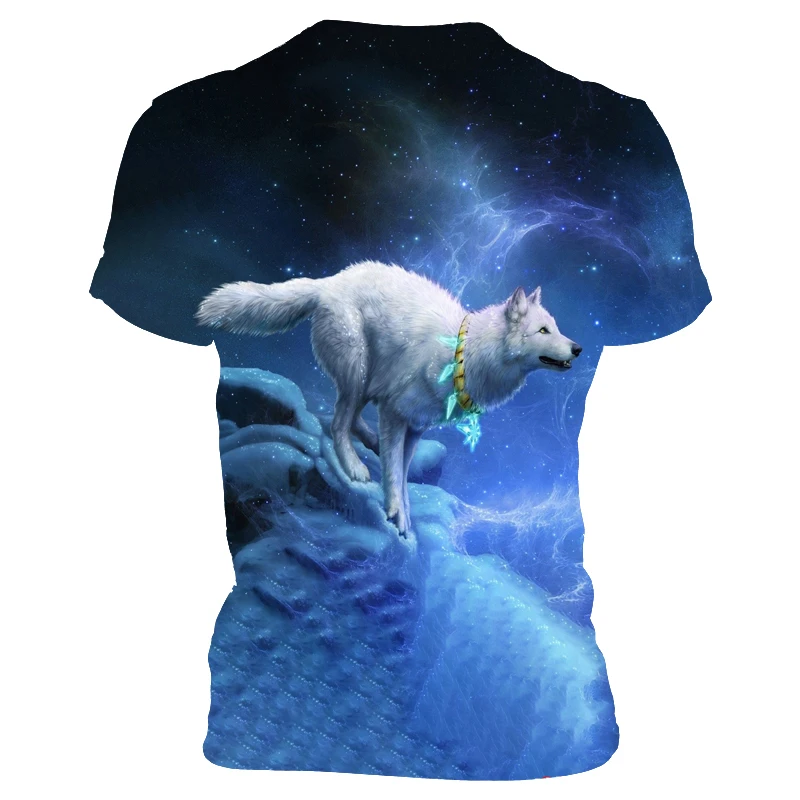 

Мужская футболка с 3D-принтом, новинка 2022, футболка с круглым вырезом и волчьим узором, уличный Топ в стиле хип-хоп, искусственная одежда