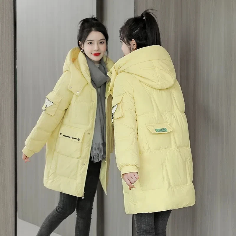 2022 New Down Cotton Jacket Women's  Bread Coat Korean Loose Winter Mid-length Woman Parkas Thick Waterproof Snow Wear Outwear