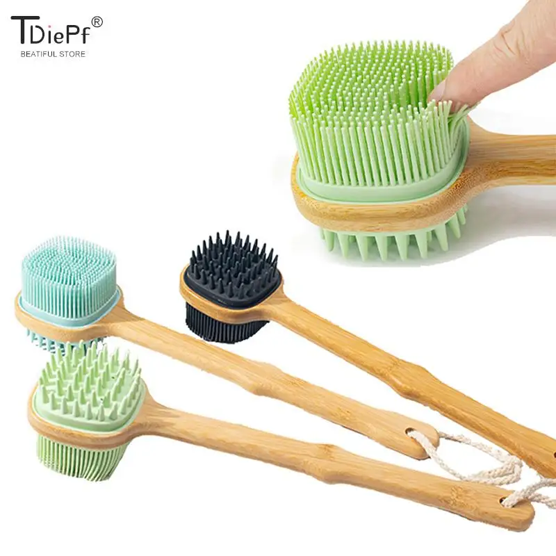 

1PCS Natural Bristles Back With Detachable Long Wooden Handle Dry Skin Exfoliating Body Massage Cleaning Tool