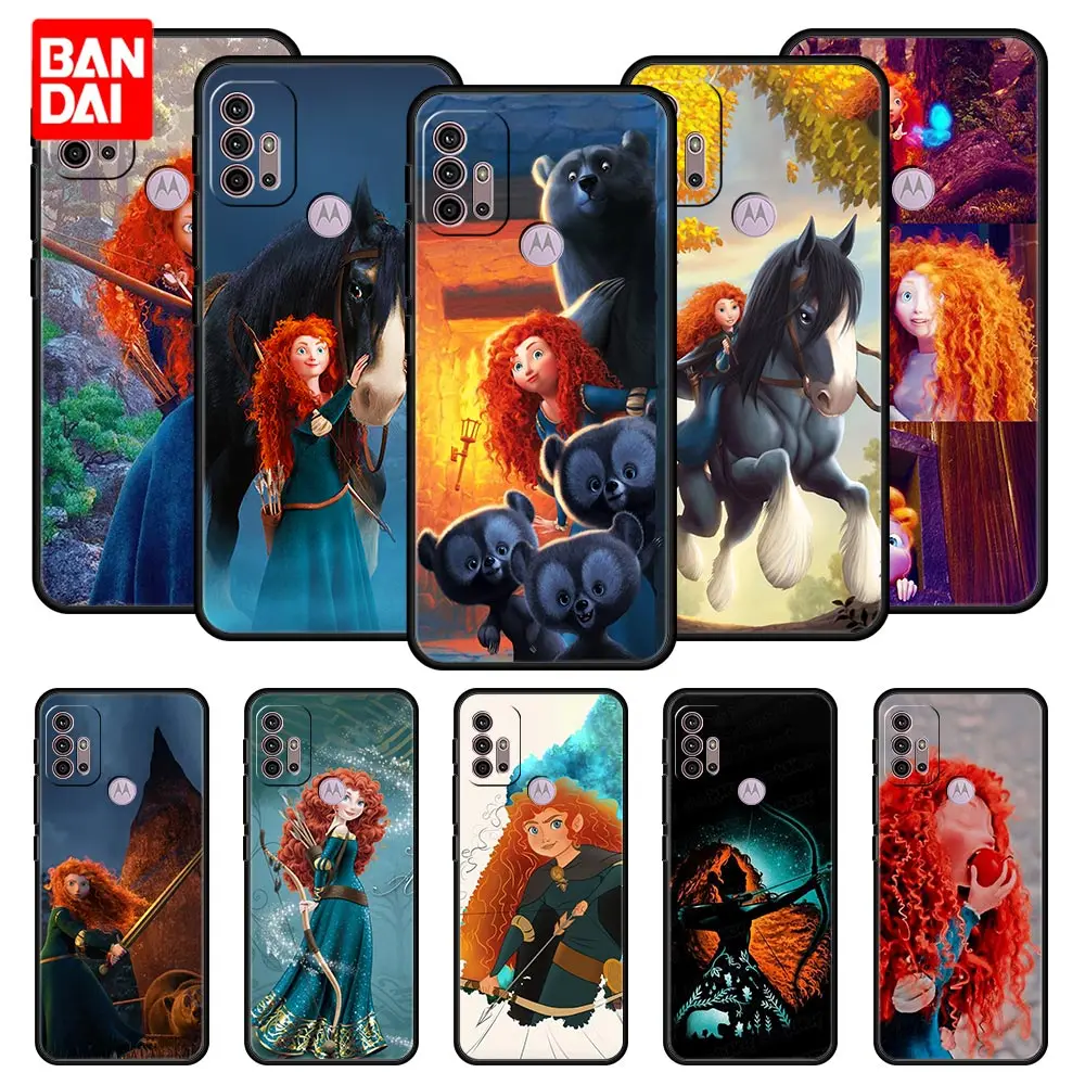 

Cover Case for Motorola Moto G30 G50 G60 G8 G9 G200 G31 G60s Power Plus Play Lite Bag Capa Armor Merida Brave Disney Princess