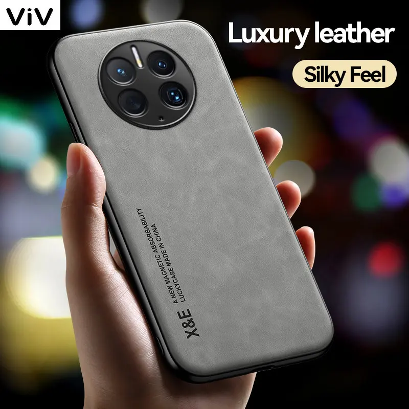 

For Huawei Mate 50 Pro Case Luxury Leather Magnetic Car Holder Phone Case For Huawei Mate 50 DCO-LX9 50Pro Kickstand Back Cover
