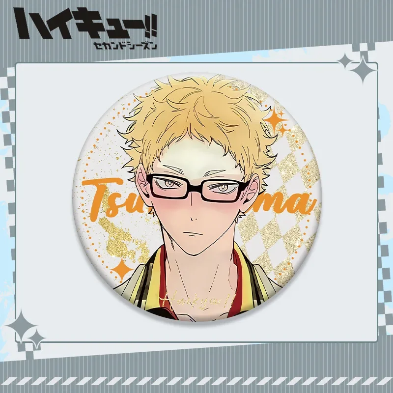 Haikyuu значок аниме Kei Tsukishima круглые Броши Kenma Kozume значки товары коллекция