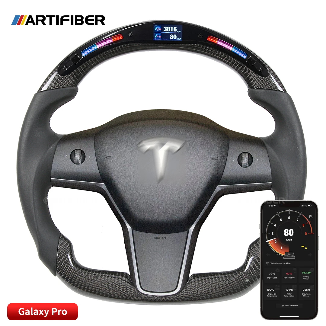 

LED Carbon Fiber Steering Wheel for Tesla Model Y