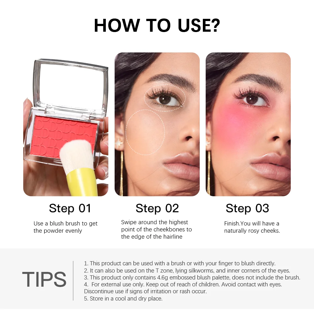 Матовая Палитра Румян С Тиснением 6-цветная Пудра Для Лица Высоким Содержанием