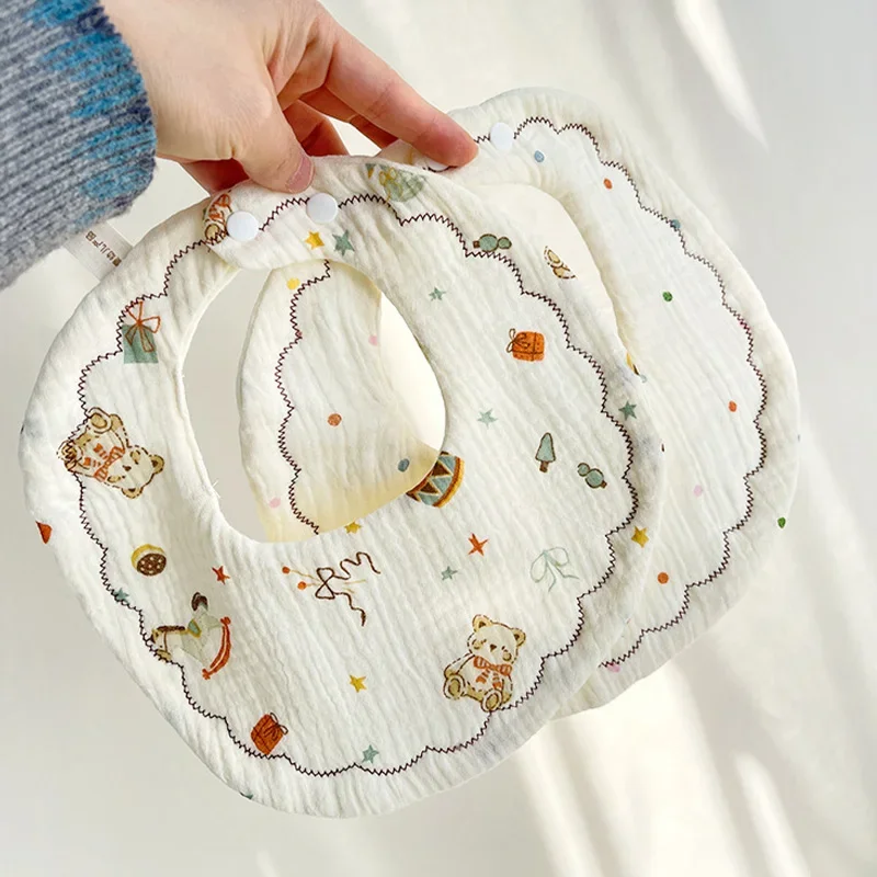 3 шт. Детские хлопковые нагрудники с принтом