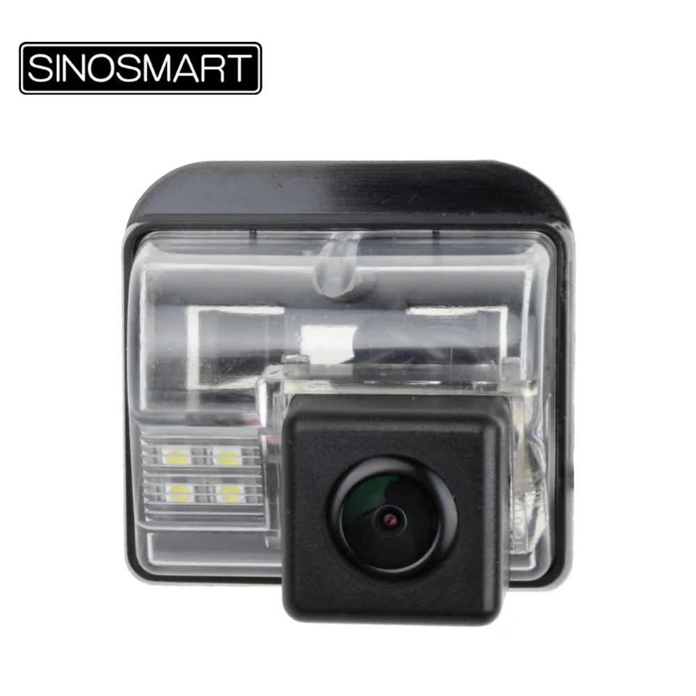 SINOSMART-cámara de marcha atrás para aparcamiento de coche, dispositivo de visión trasera de alta calidad para Mazda 6, CX-5, CX-7, instalación en CX-9, con agujero