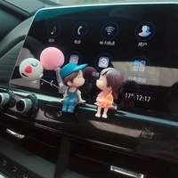 1pc car interior dashboard accessories cute cartoon couples action figure ornament couples car interior decoration car ornaments