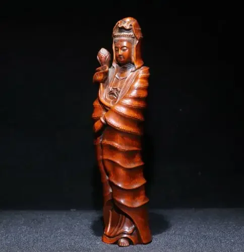 7 8-дюймовая сборная китайская коробка-дерево ручная резьба по дереву буддизм