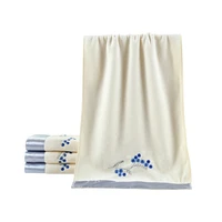 70140cm microfibre bath towel solid color embroidery lace edge bath towel home bathroom soft absorbent towels set 124pcs