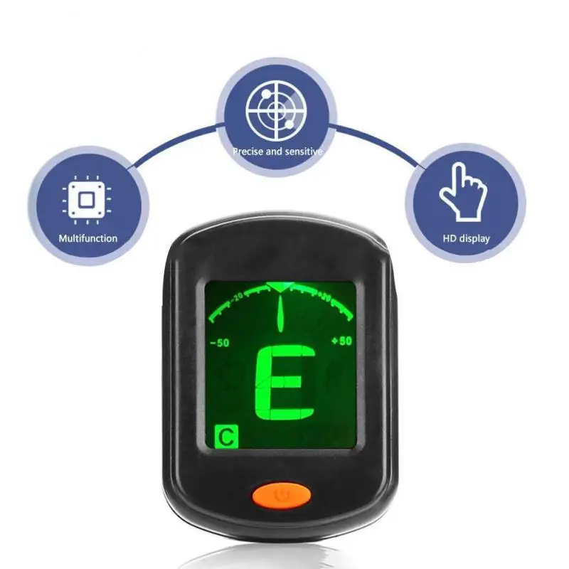 

Гитарный тюнер с ЖК-дисплеем, цифровой зажим, тюнер для скрипки, укулеле, точная чувствительность, универсальный тюнер для акустической гит...