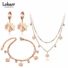 Женский комплект из колье, серёг и браслета, из нержавеющей стали