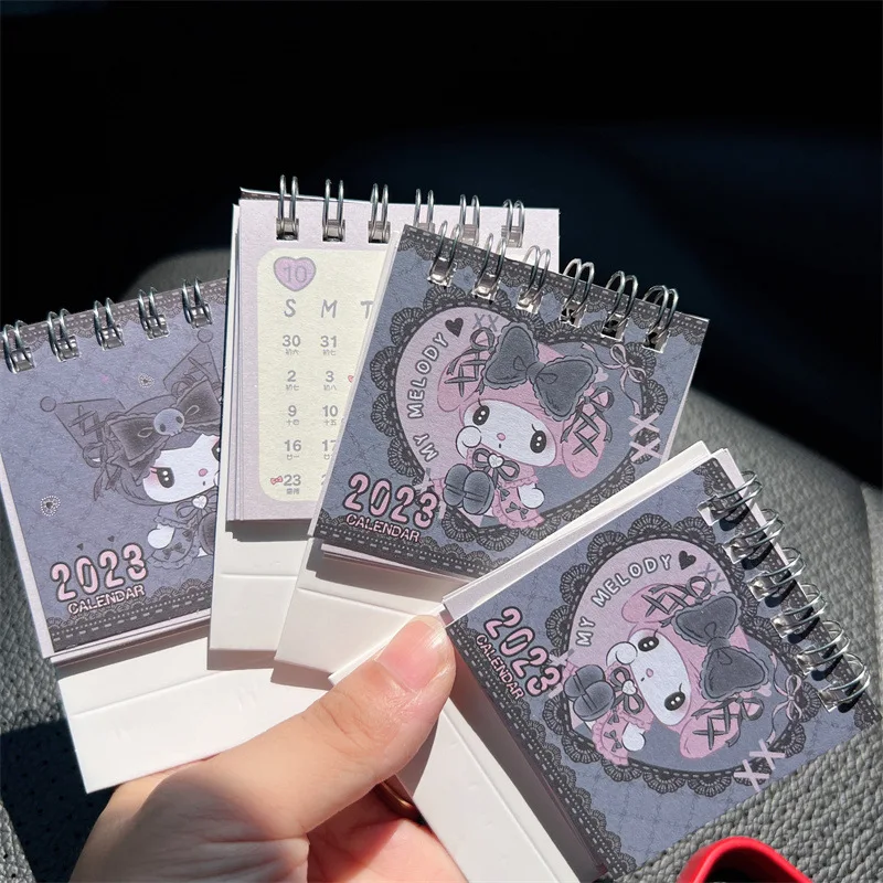 

Mymelody Kawaii Anime Sanrio Calendar Cartoon Cute Kuromi Sweet Fashion Creative Desktop Mini Notepad Best Christmas Gift