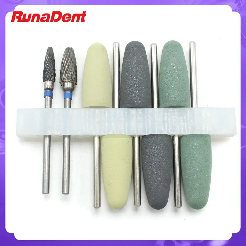 

8Pcs/set 2.35mm HP Dental Resin Base Acrylic Polishing Burs Kit Drill Polisher Rotary Dentist Tool Dental Lab Instrument