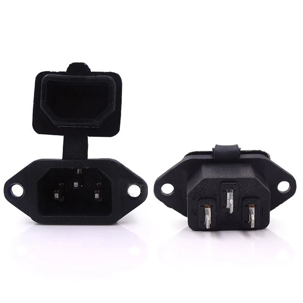 

5PCS 14 Plug Waterproof Black Electric Bicycle Car Wired Receptacle Connector Battery Charging AC Power Outlet Socket