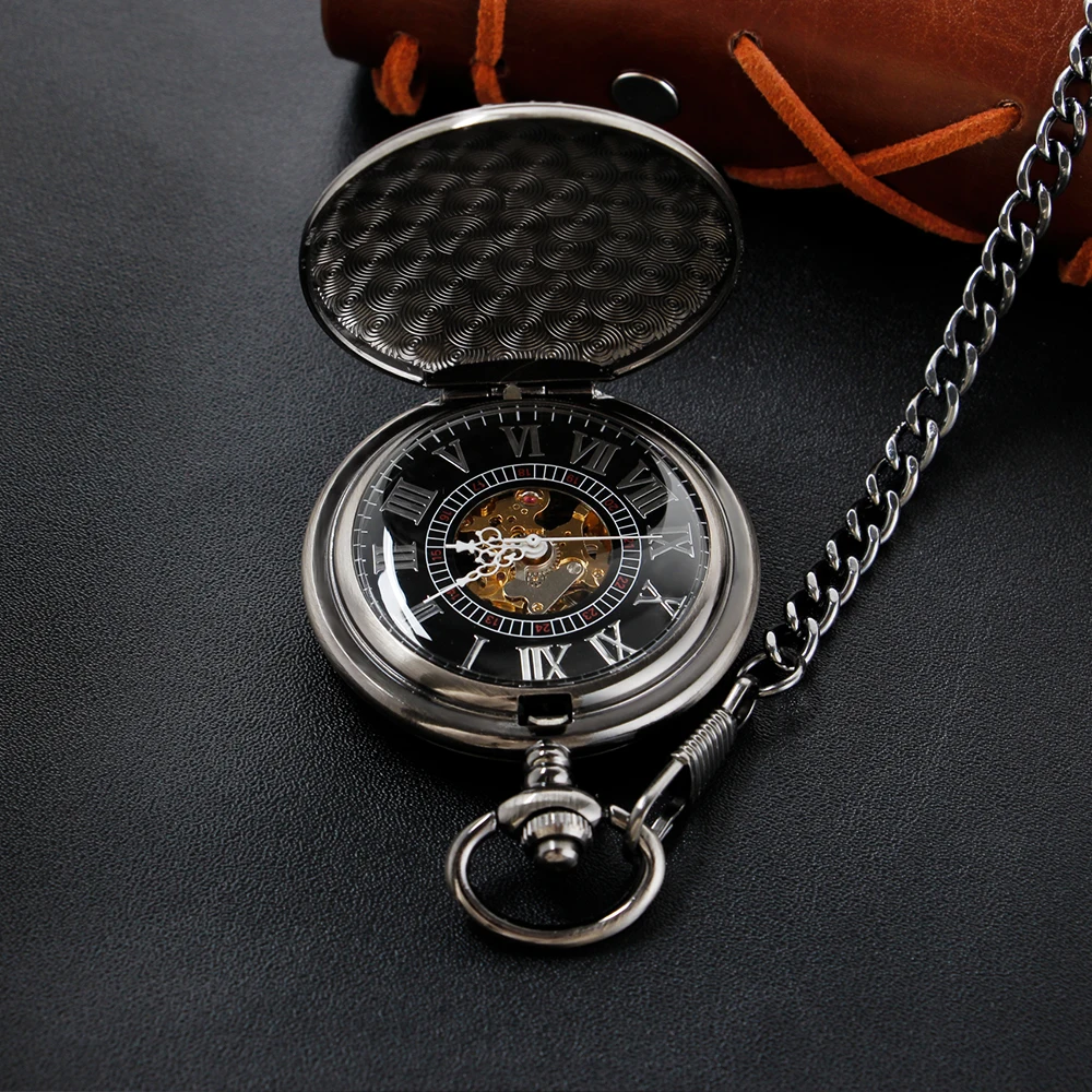 Retro Cross Emblem Printed Mechanical Pocket Watch High Quality Unisex Necklace Time Pendant Men's and Women's Gift Relagio