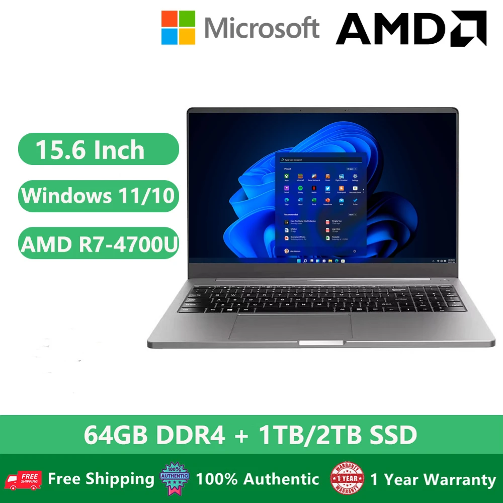 2023 Gaming Laptops Computer Office Business Notebook Windows 10 15.6