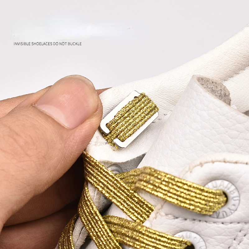 Elastic Laces Sneakers Metal Buckle Colorful Candy No Tie Shoelaces For Men's Women's Sneakers