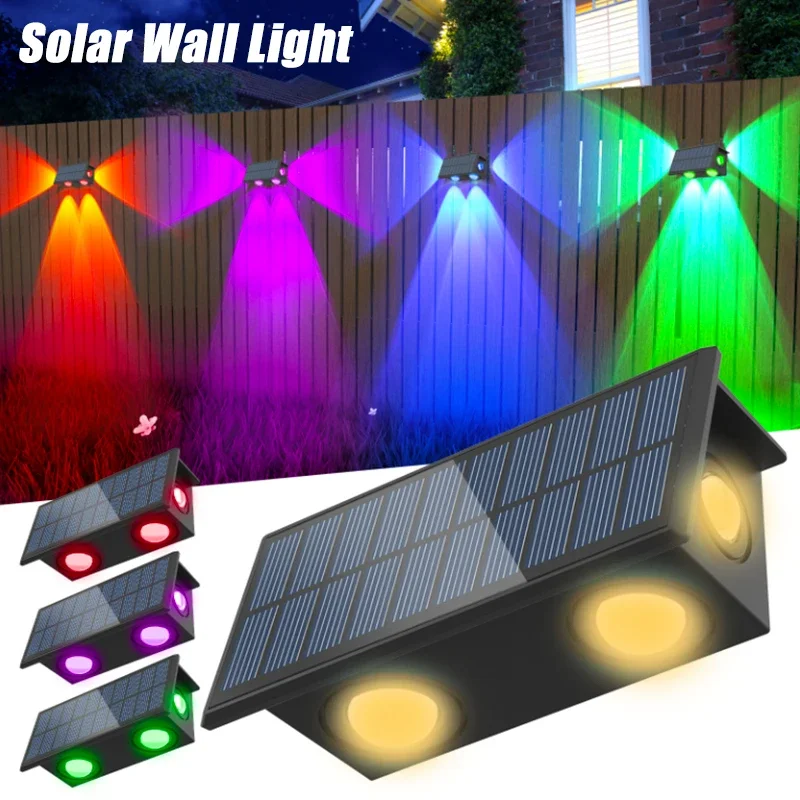 Солнечные настенные светильники уличные водонепроницаемые светодиодные лампы