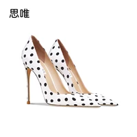 Luxury 2021 New For Woman High Heels Shoes Dot Concise Shallow Mouth Pumps Thin heel Pointed Toe White Silk Wedding Shoes 6cm 33